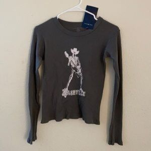 Brandy Melville Tori Nashville skeleton thermal top